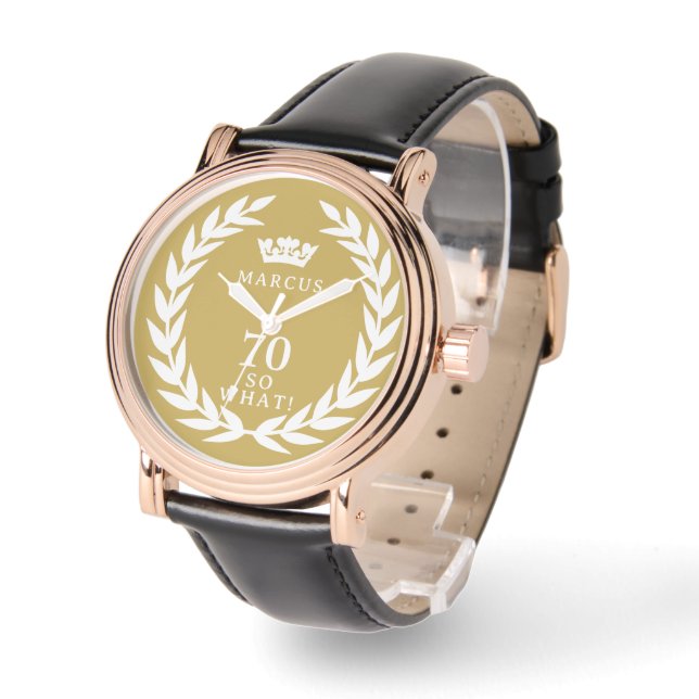 70 Dus wat een grappige Laurel Krans Kroon 70e ver Horloge (Hoek)