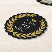 70 Dus wat een grappige Laurel Krans Kroon 70e ver Kartonnen Onderzetters (Gekanteld)