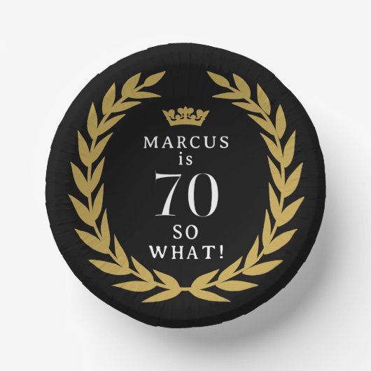 70 Dus wat een grappige Laurel Krans Kroon 70e ver Papieren Kommen (Voorkant)