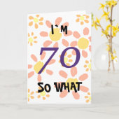 70 Dus wat een rare Waterverf Bloemen 70ste Verjaa Kaart (Gele Bloem)