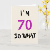 70 dus wat Funny Inspirerend 70th Birthday Kaart (Gele Bloem)