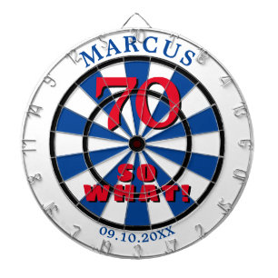 70 dus wat Funny Quote 70th Birthday Dartboard Dartbord