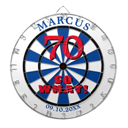 70 dus wat Funny Quote 70th Birthday Dartboard Dartbord (Voorkant)