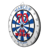 70 dus wat Funny Quote 70th Birthday Dartboard Dartbord (Voorkant Rechts)