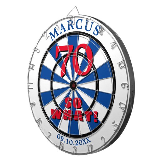 70 dus wat Funny Quote 70th Birthday Dartboard Dartbord (Voorkant Rechts)