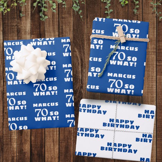 70 dus wat Funny Quote Typografie 70th Birthday Inpakpapier Vel