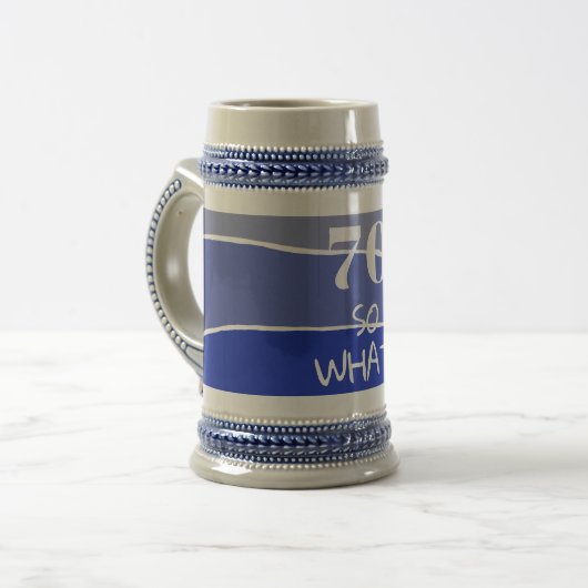 70 dus wat grappig citaat stapes 70th Birthday Bierpul (Voorkant links)