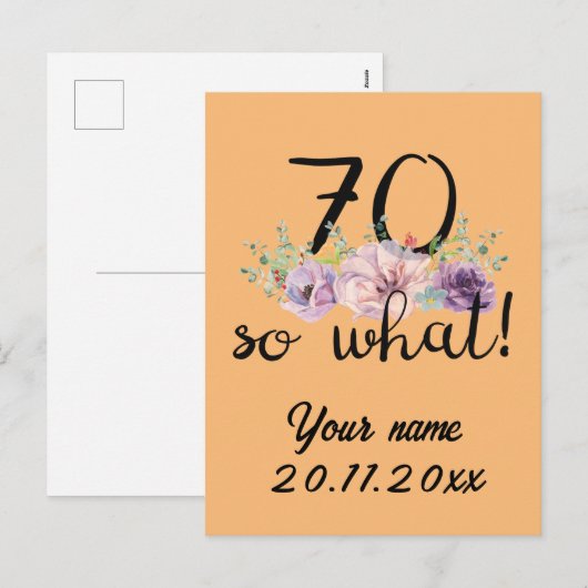 70 Dus Wat - Grappige 70ste Verjaardag Feestdagenkaart (Voorkant / Achterkant)