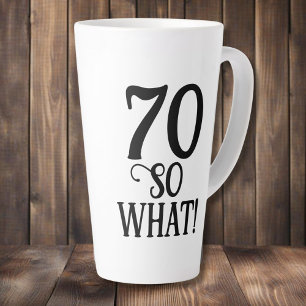 70 Dus wat Grappige Citaat Typografie 70ste Verjaa Latte Mok