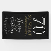 70 Dus wat grappige citaat zwarte legant 70e verja Spandoek (Horizontaal)