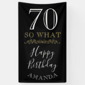 70 Dus wat grappige citaat zwarte legant 70e verja Spandoek (Verticaal)