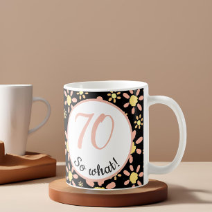 70 dus wat Leuke Bloem Patroon 70ste Verjaardag Koffiemok