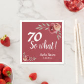 70 Dus wat Roos van de Rode Waterverf 70e verjaard Servet (Insitu)