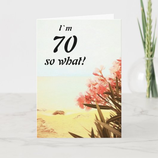 70 dus Wat voor Zee Beach Oleander Floral 70th Bir Kaart (Voorkant)