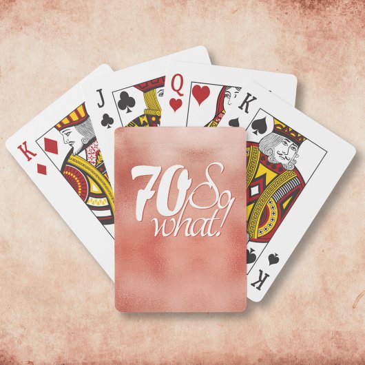 70 Dus welk positief script Roos Gold 70th Birthda Pokerkaarten