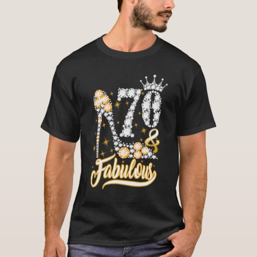 70 en 70 jaar oud, 70 jaar oud, diamant S T-shirt (Voorkant)