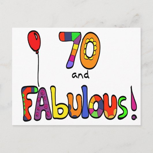 70 en 70e verjaardag van Fabulous Briefkaart (Voorkant)