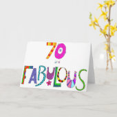70 en 70e verjaardag van Fabulous Kaart (Gele Bloem)