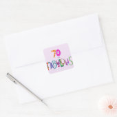 70 en 70e verjaardag van Fabulous Vierkante Sticker (Envelop)