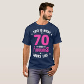 70 en Fabulous 70 jaar oude verjaardag Happy 70th T-shirt (Voorkant volledig)