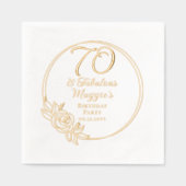 70 en Fabulous 70ste verjaardagsfeest gestempeld Folie Servetten (Voorkant)