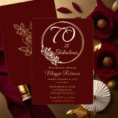 70 en Fabulous 70ste verjaardagsfeest gestempeld Folie Uitnodiging