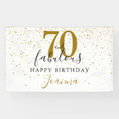 70 en Fabulous Birthday Elegant Gold en Black Spandoek (Horizontaal)