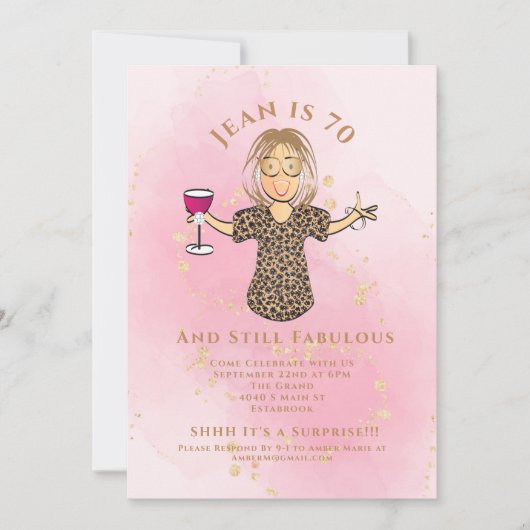 70 en Fabulous Blush Gold Grappige 70e Verjaardag Kaart (Voorkant)