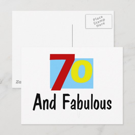 70 en Fabulous Briefkaart (Voorkant / Achterkant)