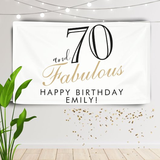 70 en Fabulous Elegant 70e Verjaardag Spandoek
