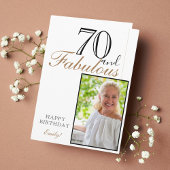 70 en Fabulous Elegant 70th Birthday Foto Kaart