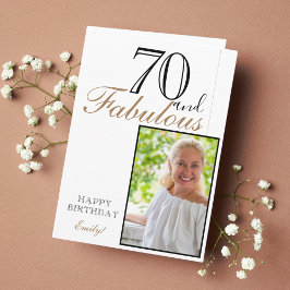 70 en Fabulous Elegant 70th Birthday Foto Kaart