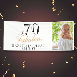 70 en Fabulous Elegant 70th Birthday Foto Spandoek