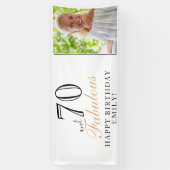 70 en Fabulous Elegant 70th Birthday Foto Spandoek (Verticaal)