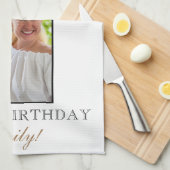 70 en Fabulous Elegant 70th Birthday Foto Theedoek (Quarter Fold)