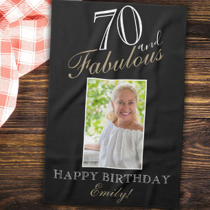 70 en Fabulous Elegant 70th Birthday Photo Kitche Theedoek