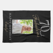 70 en Fabulous Elegant 70th Birthday Photo Kitche Theedoek (Horizontaal)