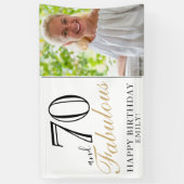70 en Fabulous Elegant 70th Verjaardag Foto Banner (Verticaal)