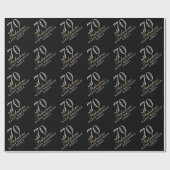 70 en Fabulous Elegant Black 70th Birthday Cadeaupapier (Vlak)