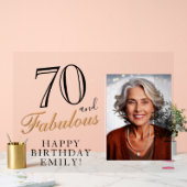 70 en Fabulous Elegant Black 70th Birthday Foto Acryl Bord (Huwelijk)