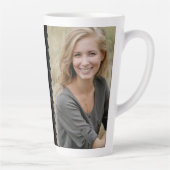 70 en Fabulous Elegant Black 70th Birthday Foto Latte Mok (Rechts)