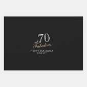 70 en Fabulous Elegant Black 70th Birthday Inpakpapier Vel (Voorkant)
