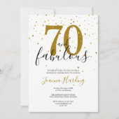70 en Fabulous Elegant Gold en Black Birthday Kaart (Voorkant)