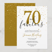 70 en Fabulous Elegant Gold en Black Birthday Kaart (Voorkant / Achterkant)