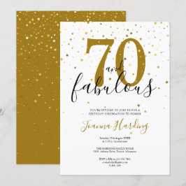 70 en Fabulous Elegant Gold en Black Birthday Kaart
