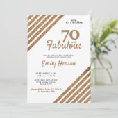 70 en Fabulous Elegant Gold Glitter 70th Birthday Kaart (Staand voorkant)
