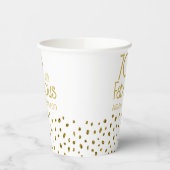 70 en Fabulous Elegant Gold Glitter 70th Birthday Papieren Bekers (Links)