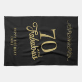 70 en Fabulous Elegant Ornament 70th Birthday Theedoek (Horizontaal)