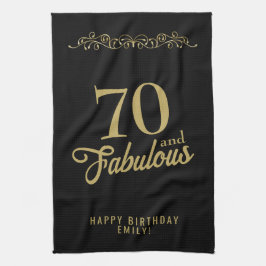 70 en Fabulous Elegant Ornament 70th Birthday Theedoek