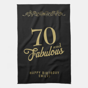70 en Fabulous Elegant Ornament 70th Birthday Theedoek